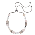 Regulowana bransoletka ze srebra 925, kryształki Swarovski, Agat, Kwarc