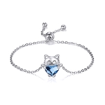 Regulowana bransoletka ze srebra 925, Kot