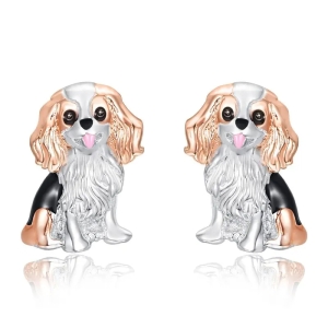 Kolczyk ze srebra 925, Spaniel