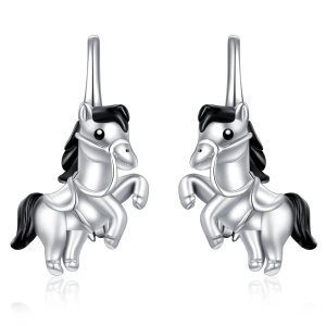 Kolczyki ze srebra 925, Konie