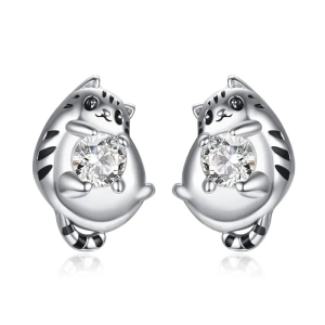 Kolczyki ze srebra 925, Kotki