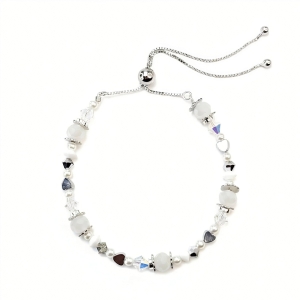 Regulowana bransoletka ze srebra 925 ''mylove'' z kryształkami Swarovski