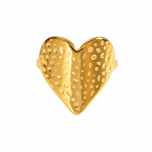 Pierścionek ze stali nierdzewnej Heart Bubbles