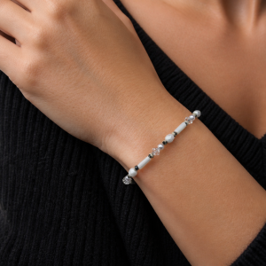 Regulowana bransoletka ze srebra 925 ''Glowelle'' z kryształkami Swarovski