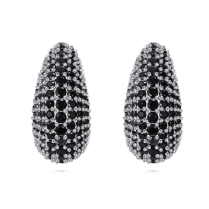 Kolczyki ze srebra 925, Krople 25mm ''Aurora Black''