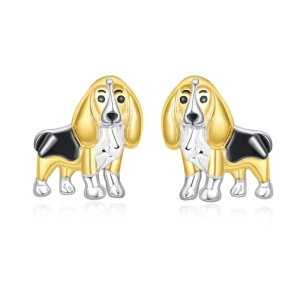 Kolczyki ze srebra 925, Pieski Beagle