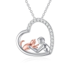 Naszyjnik ze srebra 925 Miłość do kotów